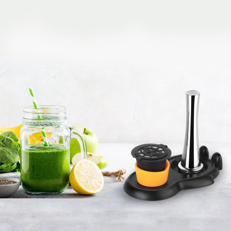 Coffee Tamper Stainless Steel Solid Capsuled Coffee Powder Hammer Machine for Coffee Tamper Caps with Brush Cleaner