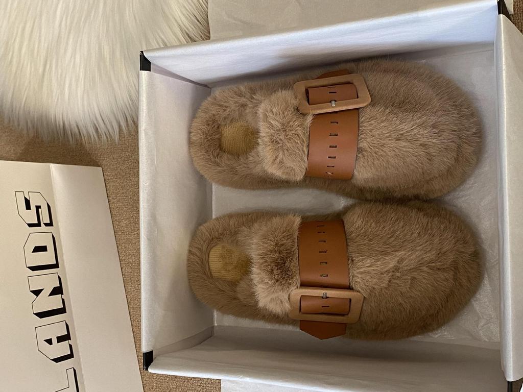 Baotou half slippers women's wear 2025 autumn and winter new Internet celebrity muffin thick bottom fluffy slippers foreign style warm cotton mop