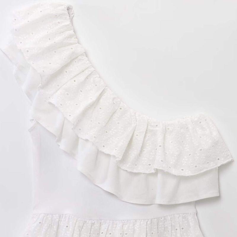 Kaslead New Arrival Women's Clothing Fashion Style Stylish Simple and Versatile Embroider Asymmetric Tops 1165272