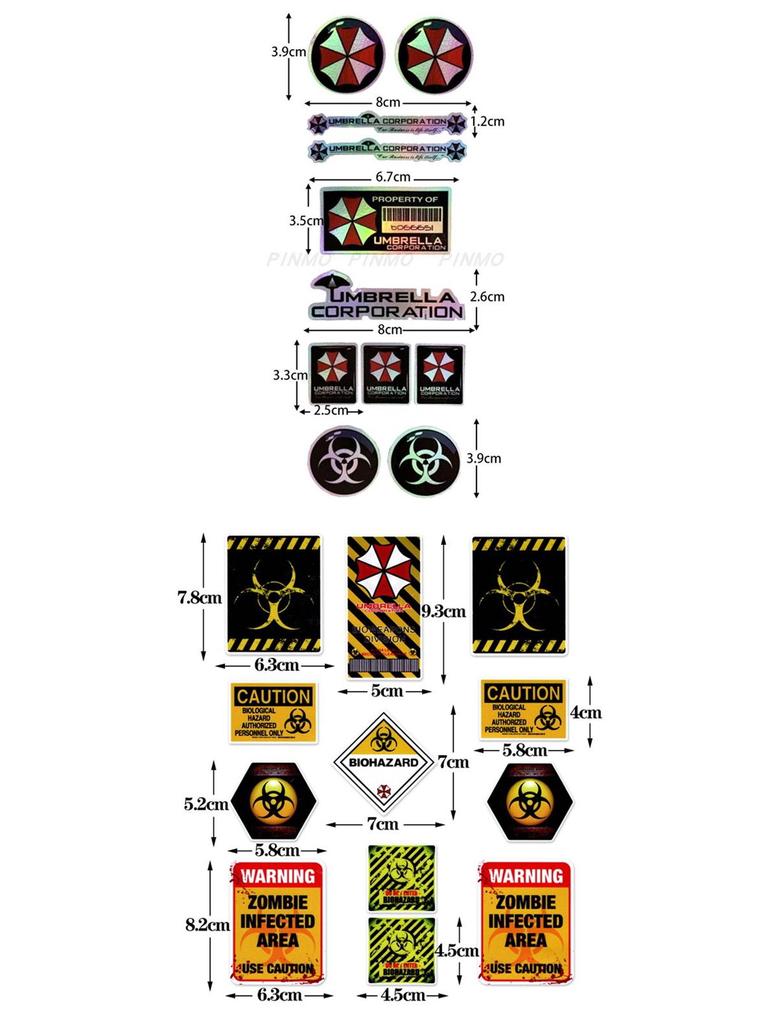 Наклейка на мотоцикл/автомобіль Resident Evil Umbrella: Водонепроникна та міцна наклейка