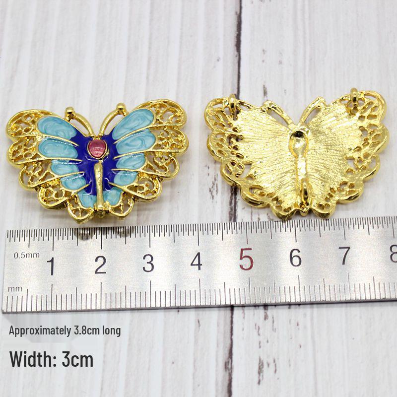 Colorful Cloisonné Enamel Butterfly Hanfu Hairpins & Hair Clips