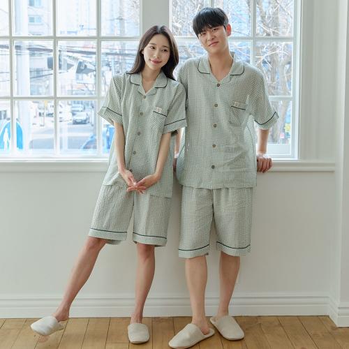 

[JJINIYA] Unisex Cleaver Mint Short Sleeve Pajama Set 1142 [Shipped from Korea] 100% Authentic Mint - 90