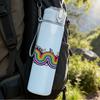 1PC Wavy Groovy Rainbow Swirl Print 750ml Color Plastic Sports Water Bottle Leakproof Flip Straw Lid Suitable for Sports Office Home Use