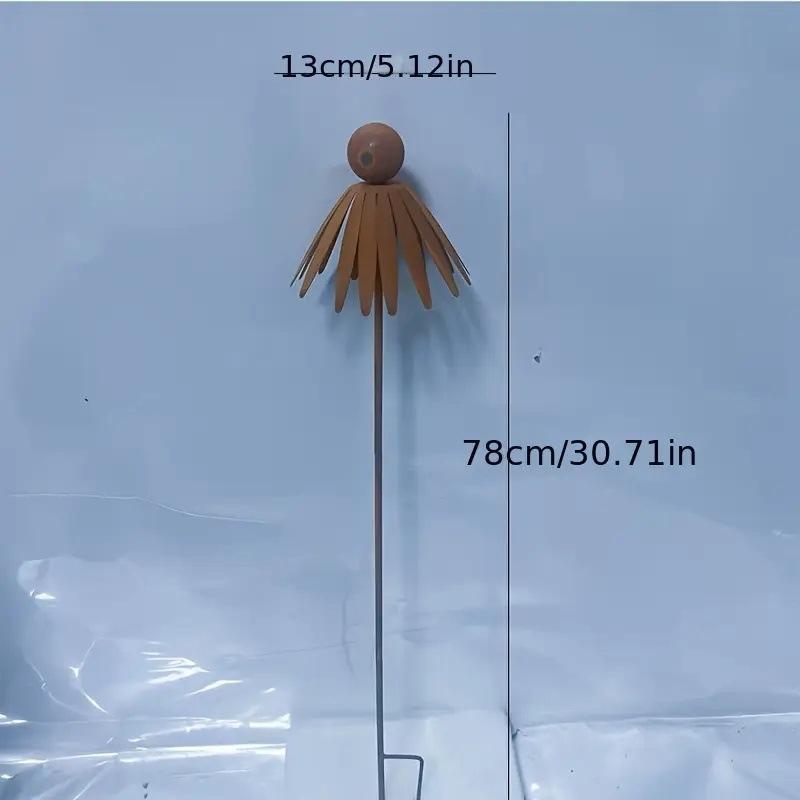 

1Pcs Garden Stake Decor Rusty Round Head Flower Daisy Lawn Decoration Outdoor Garden Art Home Easy Installation Process onesize