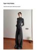 Women's Striped Casual Suit - Spring 2026 Korean Style, Old Money Look, Light-Colored Intellectual Outfit