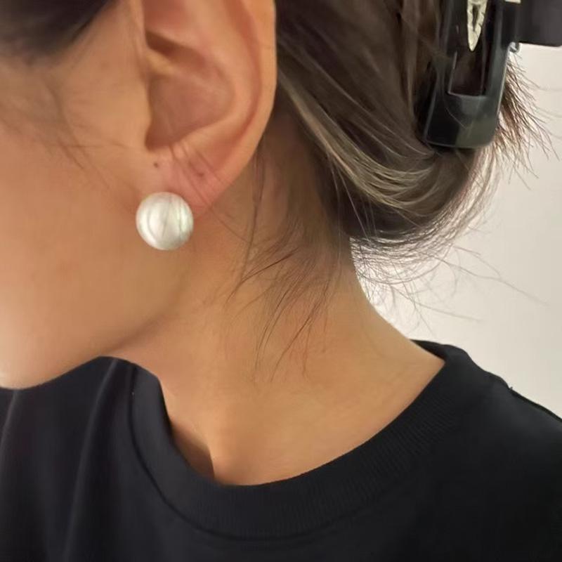 New 925 Sterling Silver Round Stud Earrings Charm Personality Simple Style Earrings Birthday Gift for Women's Exquisite Jewelry