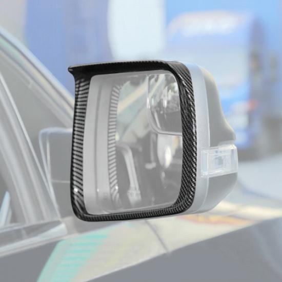 For Dodge Ram 1500 19-25 Carbon Rearview Mirror Rain Eyebrow Guard Trim Frame 2P