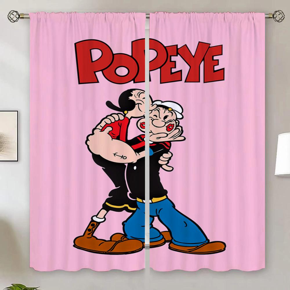 White Curtains for Camera Popeye the Sailo Modern Home Decoration Chiffon Curtain Living Room Customs Free Shipping Products