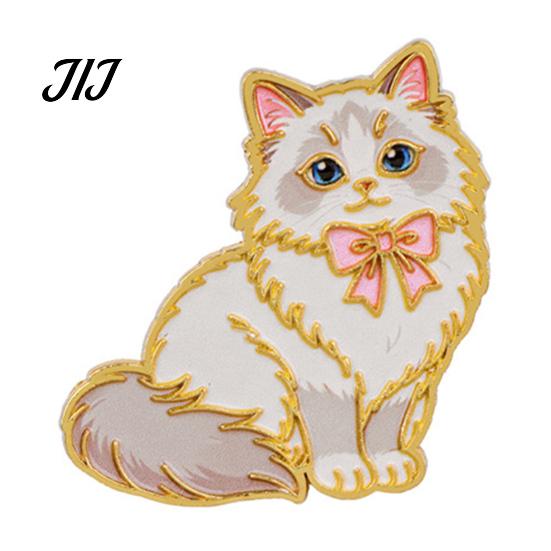 Scarf Brooch Pin Enamel Bow Tie Cat Brooch, Cartoon Kitten Metal Badge Durable Alloy Pin, Hats Bags Scarves Clothes Decorative Accessory Theme
