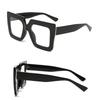 Non-polarized Unisex Plastic Square Frame Glasses Men Fashio Small Frame Hip Hop Glasses