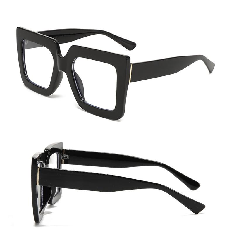 Non-polarized Unisex Plastic Square Frame Glasses Men Fashio Small Frame Hip Hop Glasses