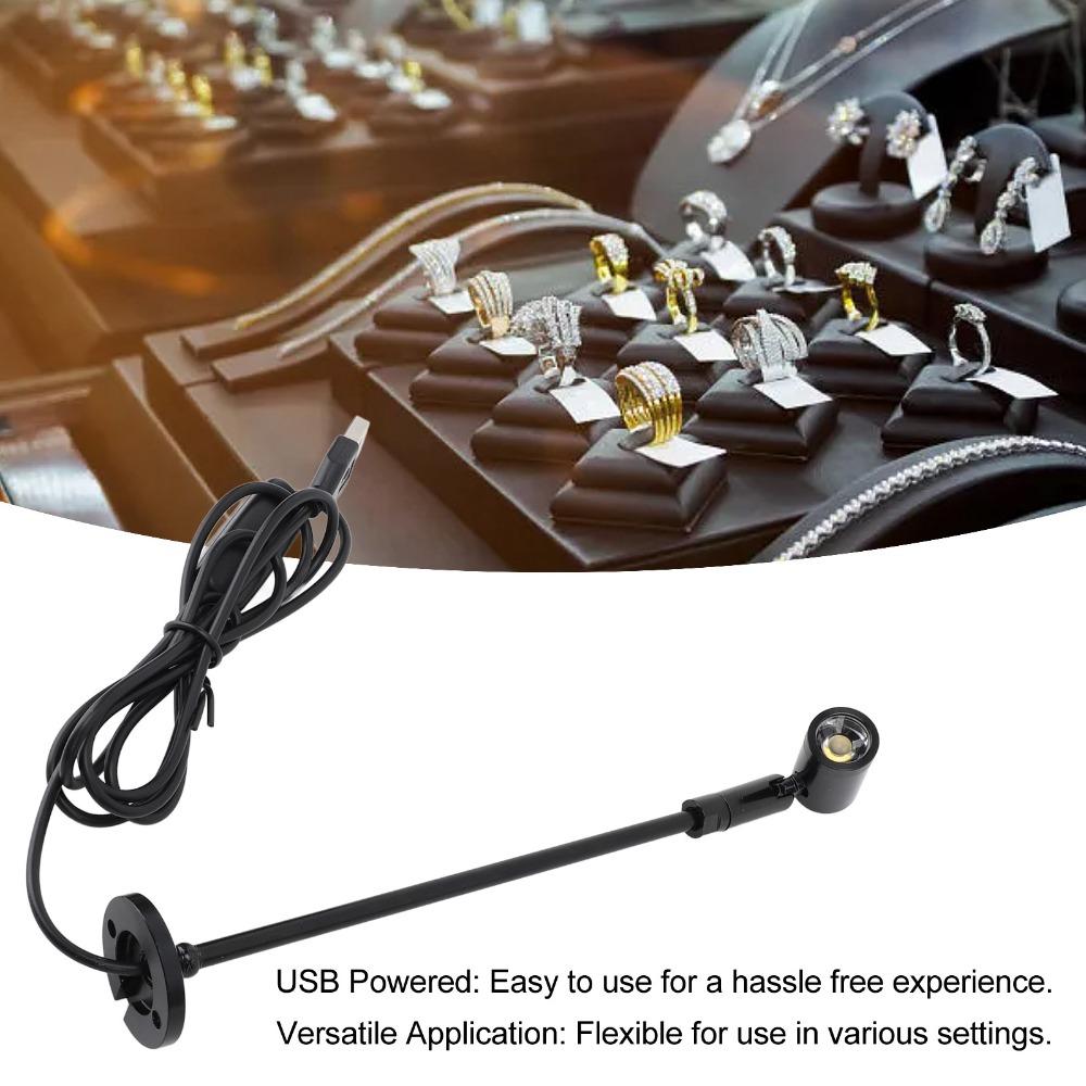 Nastavitelný LED bodový světlomet Mini bodové světlo napájené přes USB pro displej šperků
