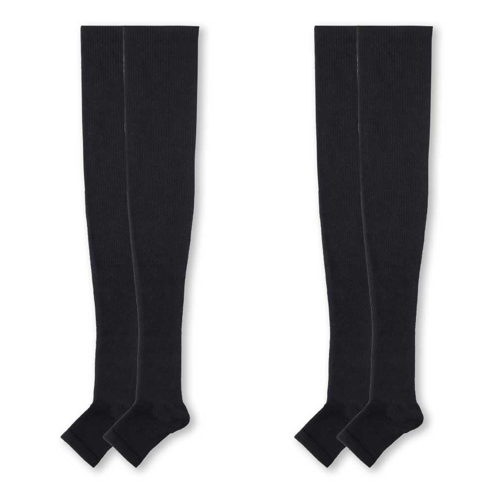 

Gunze Compression Socks with Soft Toeless Socks Black UCHI-COLLE (2-Pair Set) Fabric, Over-the-Knee (Old Model)
