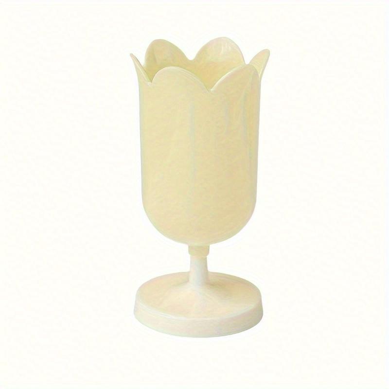Tulip Shaped Plastic Pen Holder - Office Desk Organizer for Pens, Cosmetics and Stationery Back To School