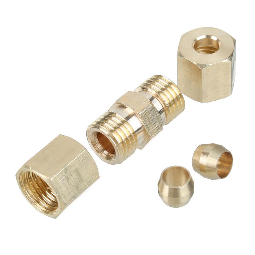5PCS 316IN Brass Compressions Fittings Connector Corrosion Resistant Durable Brake Pipe Connector