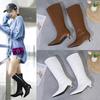 2026 Autumn/winter New Women's High-heeled Boots Long Tube Rubber Boots Pointed Toe Long Tube For Women