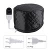 Home Salon Hair Steamer Cap Women Electric Portable Heating Hat Hair Oil Baking Mask Cap 3 Timer Deep Conditioning Bonnet Black