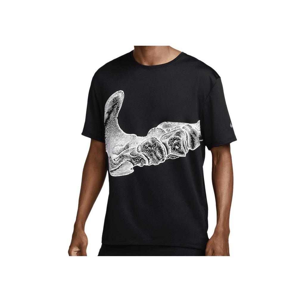 Nike Graphic Print Regular Fit Crew Neck T-Shirt Men Tops Black DV9263-010