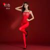 Sexy Lace Oil Glossy Spliced Body Stockings Crotchless Lingerie Sleeveless Jumpsuit See Through Shiny Pantyhose Tights Bodysuit