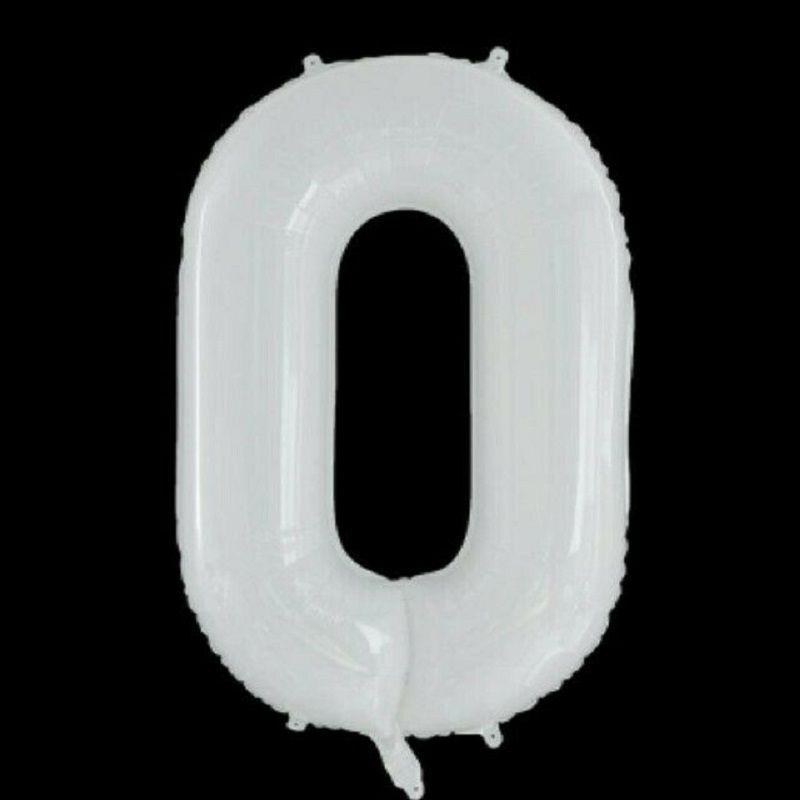 Large 40" White Giant Number Age Foil Balloons Helium Air Happy Birthday Party