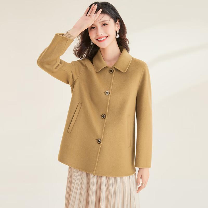 

Women s 100% Double-Faced Wool Lapel Overcoat XL