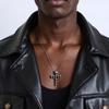 Unisex Gothic Skull Crosses Pendant Necklace Versatile Design Retro Skull and Crosses Necklace For Layer Jewelry Styling