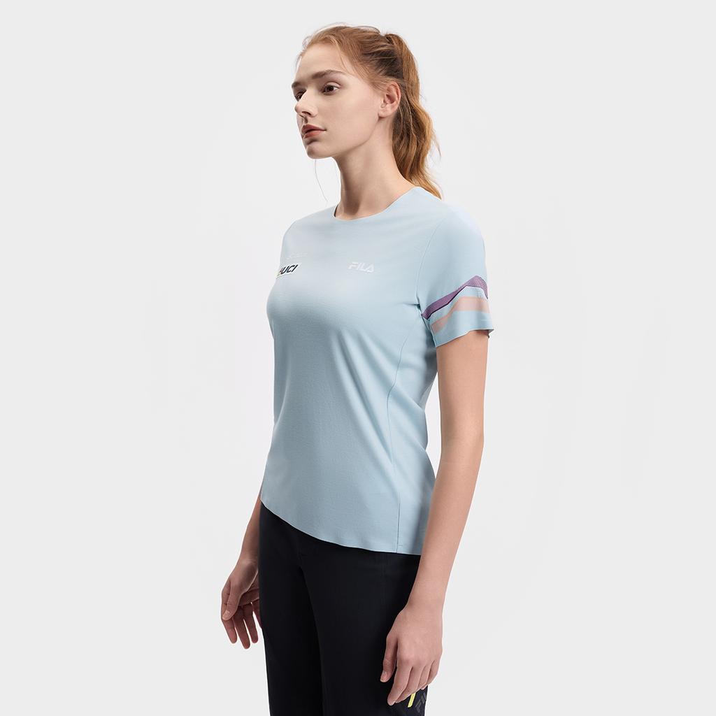 New FILA CYCLING T Shirt Women's Clear Bright Blue A11W518102F-LB