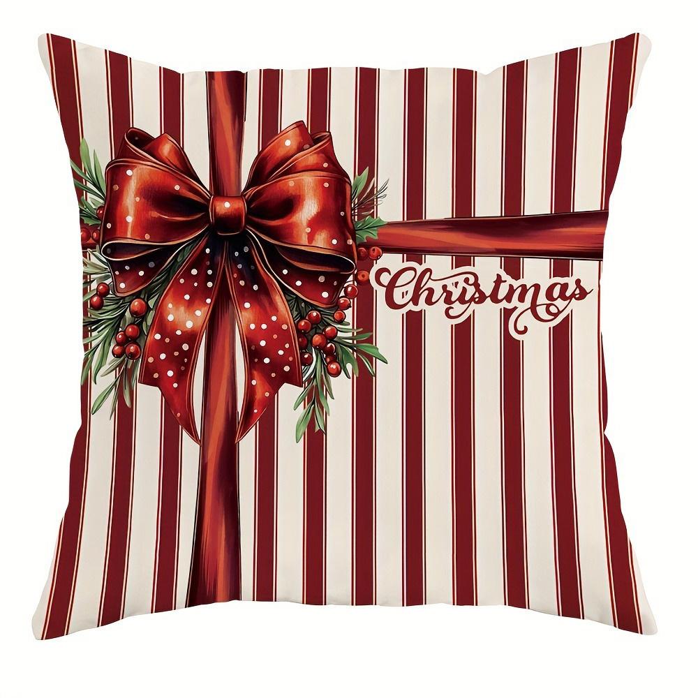 1pcs Christmas-pillowcase, suitable for Christmas home decoration, single-sided printing, no pillow core.