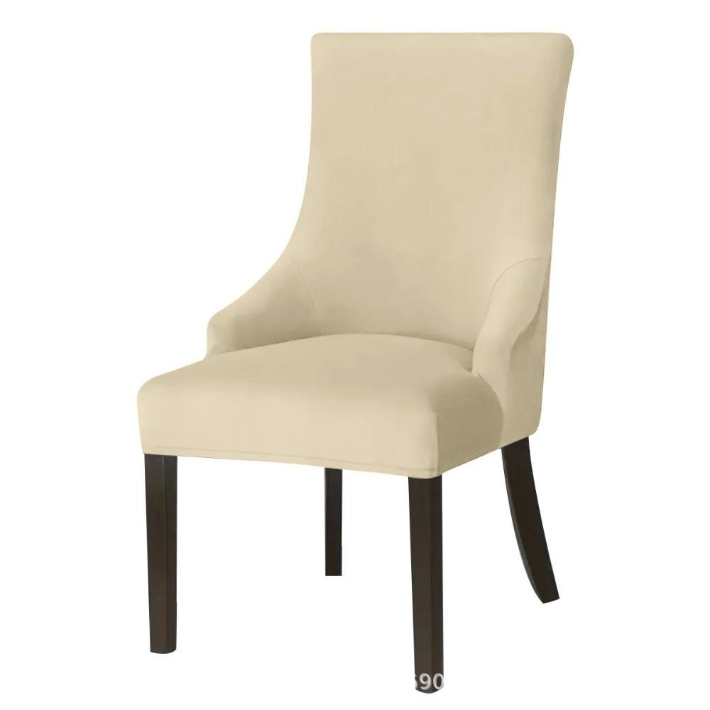 Velvet Dining Chair Cover Strech Elastic Chair Covers High Back Sloping Arm Spandex Chairs Slipcovers For Banquet Home Decor