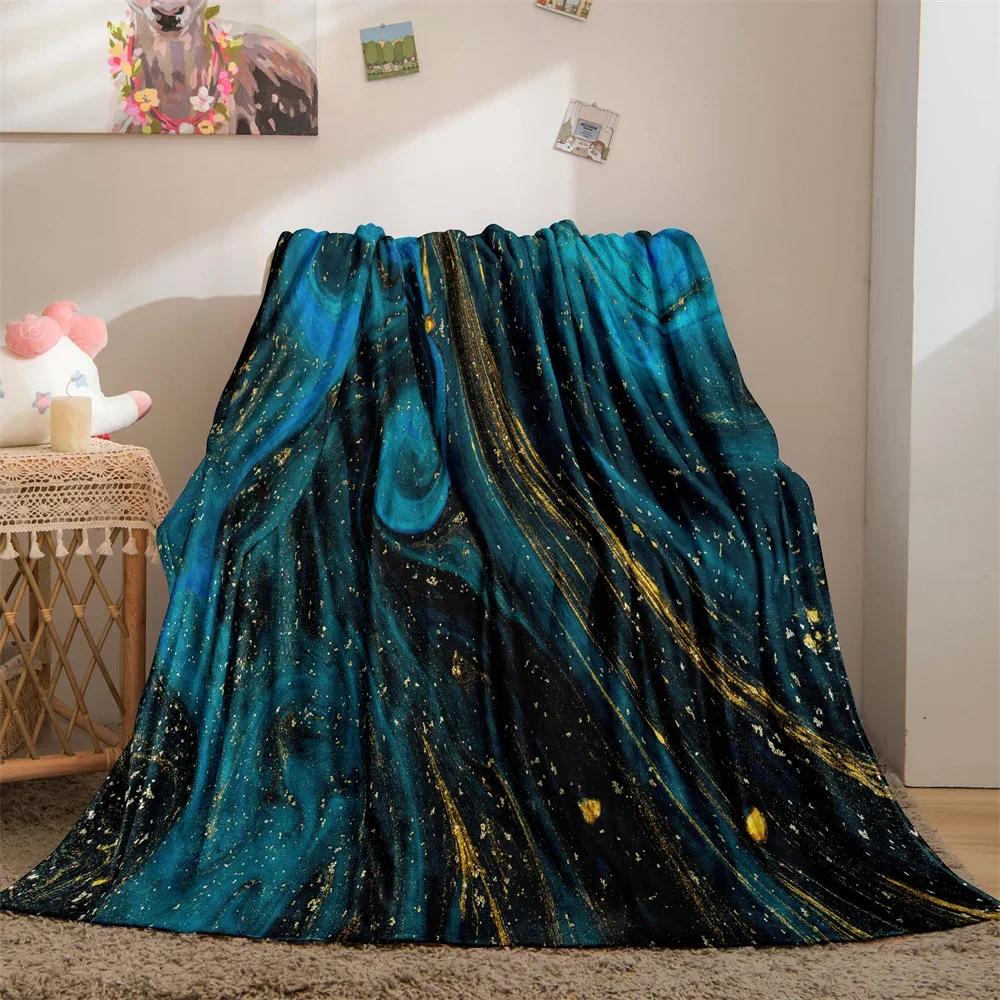 Marmor Decke Abstrakt Geometrisch Fleece Flanell Überwurfdecke Weich Warm Leicht Decke für Couch Sofa Geschenk für Mädchen Jungen
