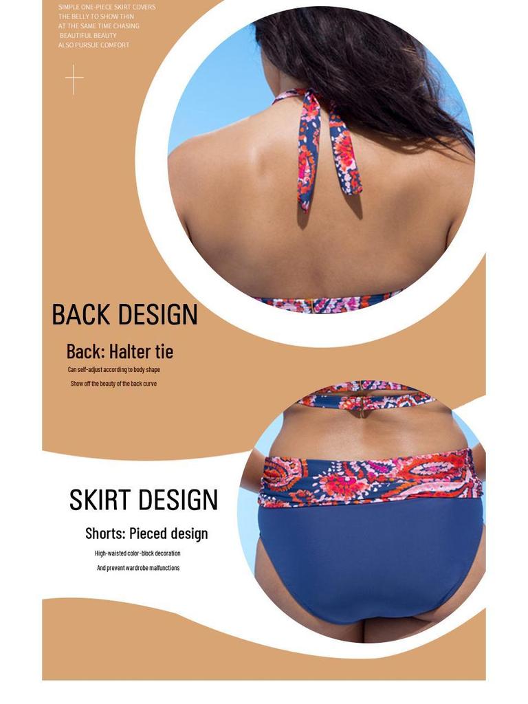 Europäischer & Amerikanischer Übergröße Sexy Print Bikini Set - Damen Zweiteiliger Badeanzug