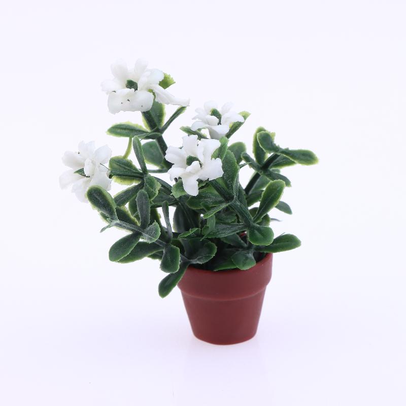 

[J] 1/12 Dollhouse Simulation Flower Potted Model Dollhouse Micro Landscape Garden Scene Ornament Doll House Decoration Toys белый
