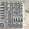 1 Pc Abstract Geometric Shower Curtains Bathroom Polyester Bath Curtains Printing Boho Shower Curtain Decor With Hooks Curtain