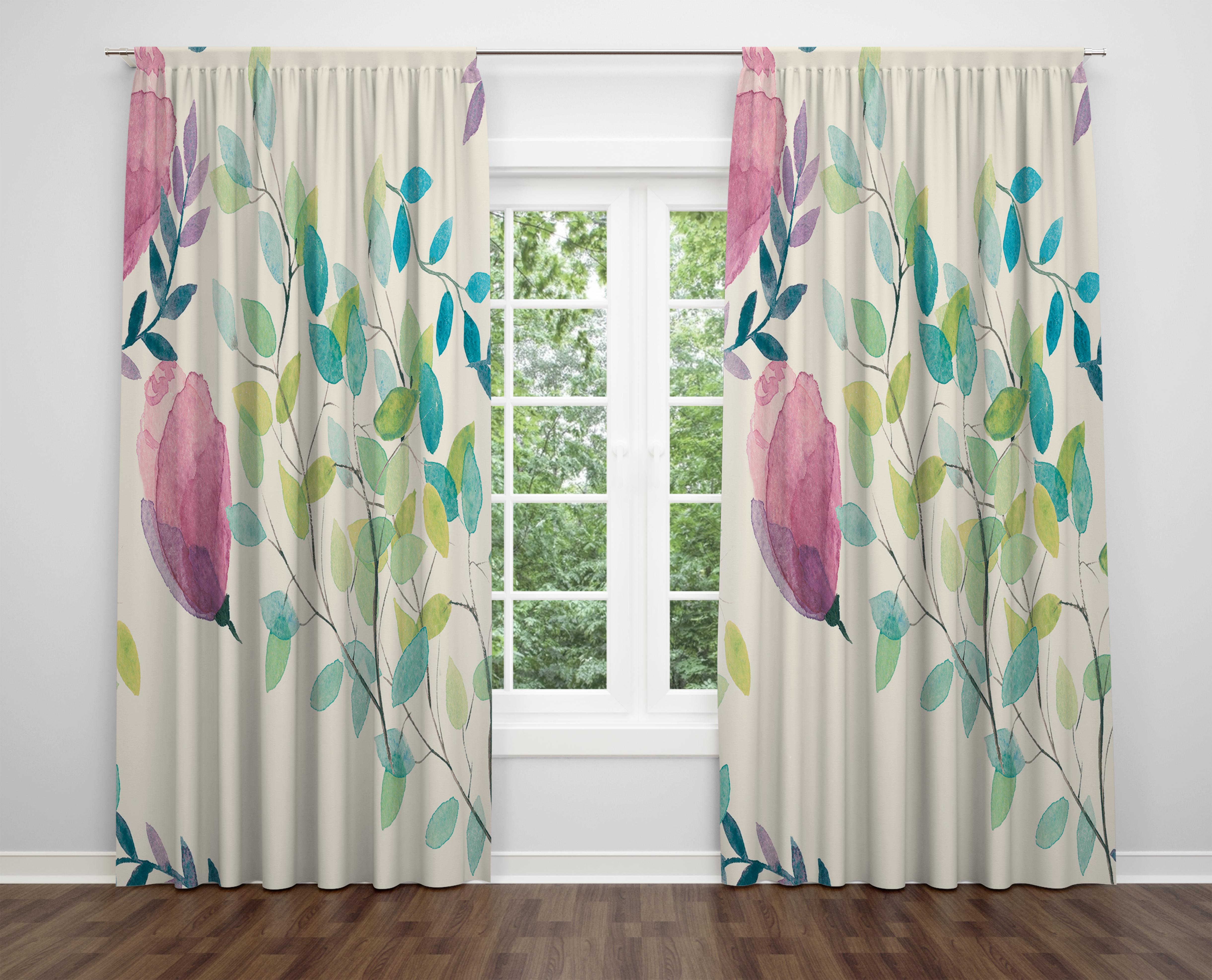 

Декоративний дизайн, високоякісна бавовняна тканина, ви можете вибрати одну або подвійну фіранку з крила 1 piece різнокольоровий