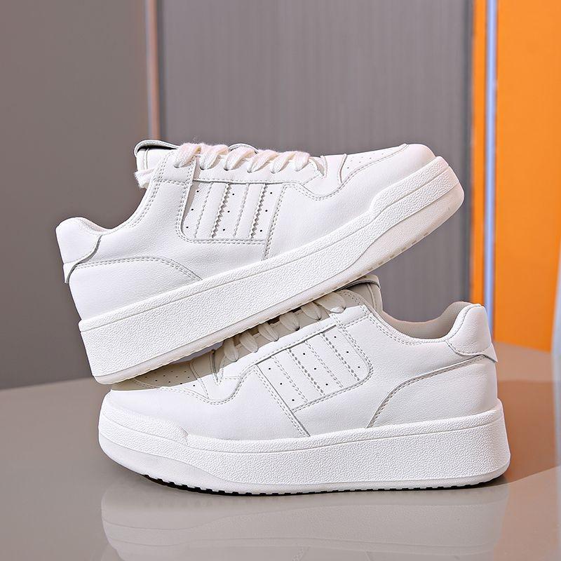 Platform white shoes women's spring new heightening lace-up board shoes casual sports shoes single shoes