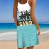 Abito da Spiaggia da Donna Mini Abito Stampa Disegno Colorato Casual Moderno Senza Maniche Vestibilità Larga Esterno Quotidiano Estivo