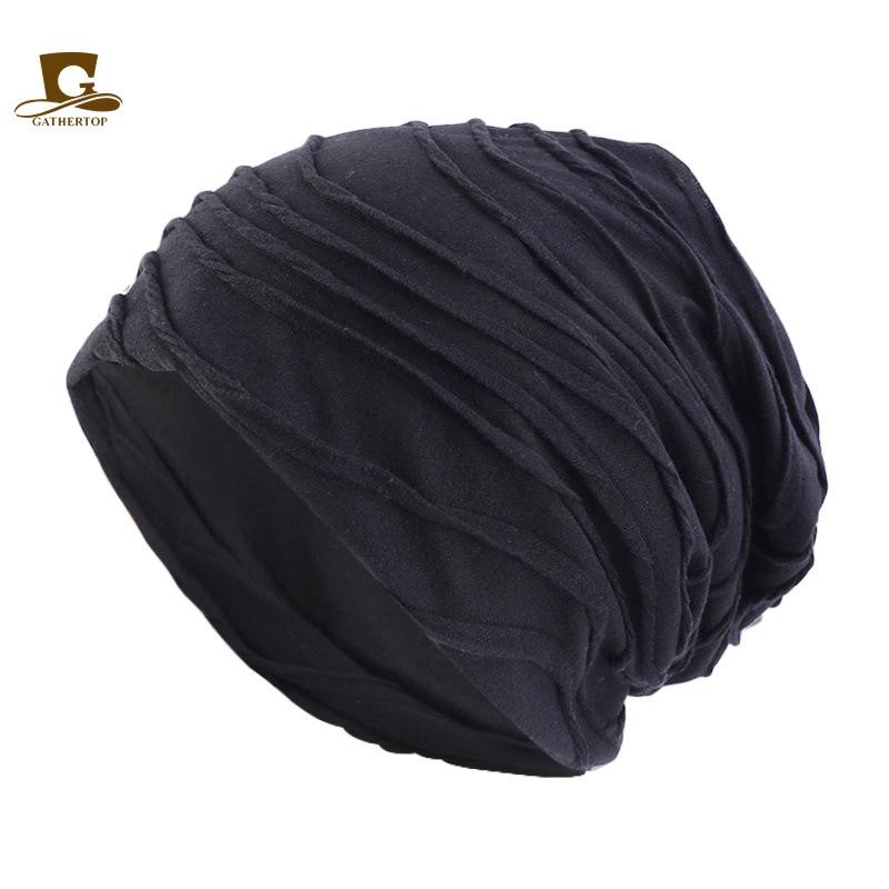 Men's and women's autumn and winter thermal pullover hats, cotton pleated headscarf hats, stacking hats, baotou hats TTM