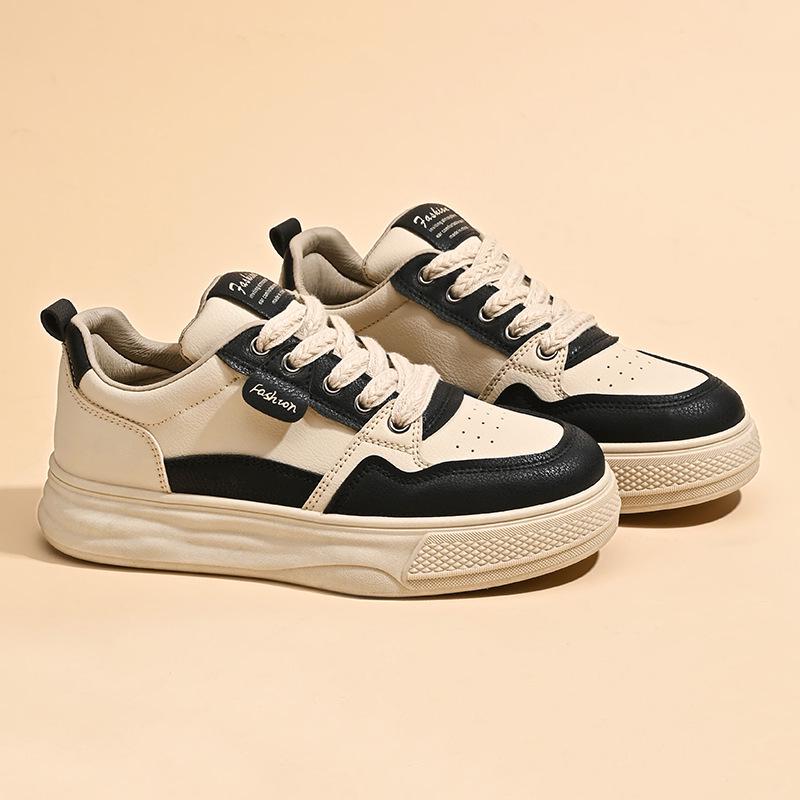Autumn 2025 Women's Korean-Style White Sneakers, Height-Boosting Thick-Soled Casual Shoes, H6519