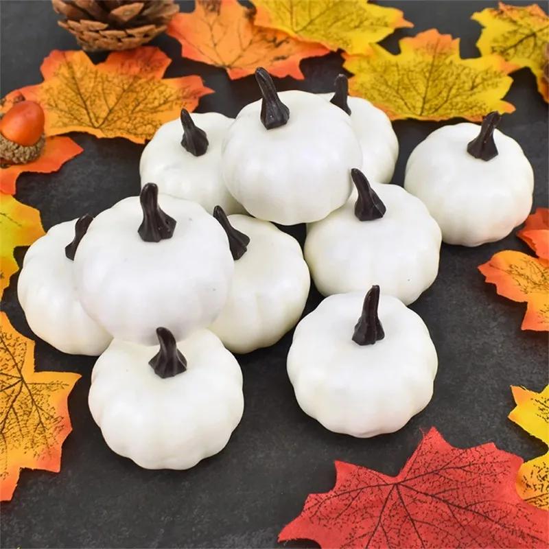 12pcs/set Simulated Pumpkin Artificial Halloween Pumpkin Decor Party Excitement Halloween Home Decoration DIY Craft Supplies
