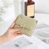 Ladies' Short Leaf Wallet, Embroidered Flower Wallet, Zipper Coin Student Multi functional Change Card Bag