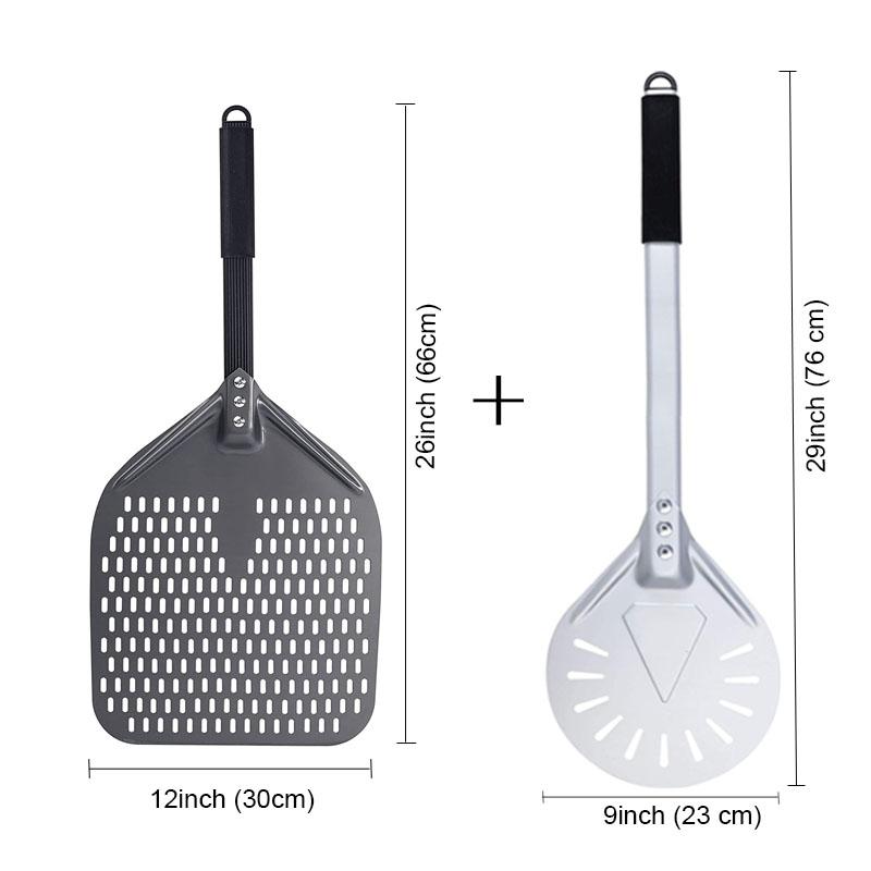 SHANGPEIXUAN 16/14/13/12 Zoll perforierte Pizzaschaufel rechteckige Pizzaschaufel Aluminium Hartbeschichtung Pizzaschaufel Paddel kurzes Werkzeug 1
