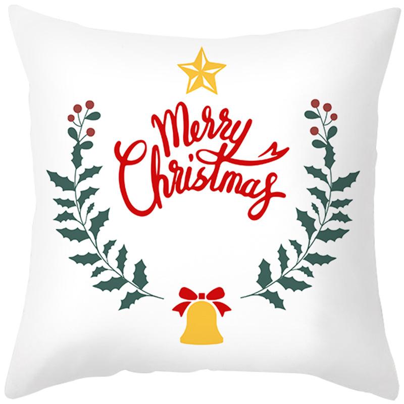 New Christmas Pillow Case Printed Peach Skin Living Room Bedroom Sofa Cushion Home Pillow Case