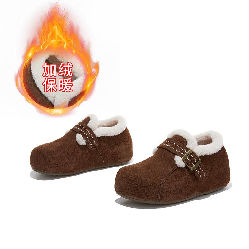 

Inner height increase 4.5cm leather snow boots women s winter velvet warm single shoes casual retro women s shoes 40 темно-коричневого кольору