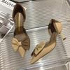 Damen-High-Heels in verschiedenen Farben mit Fliege und schmalem Absatz und spitzer Zehenpartie