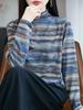 Women's Ethnic Retro Embroidered Wool Sweater – Half-High Collar Jacquard Knit for Autumn/Winter
