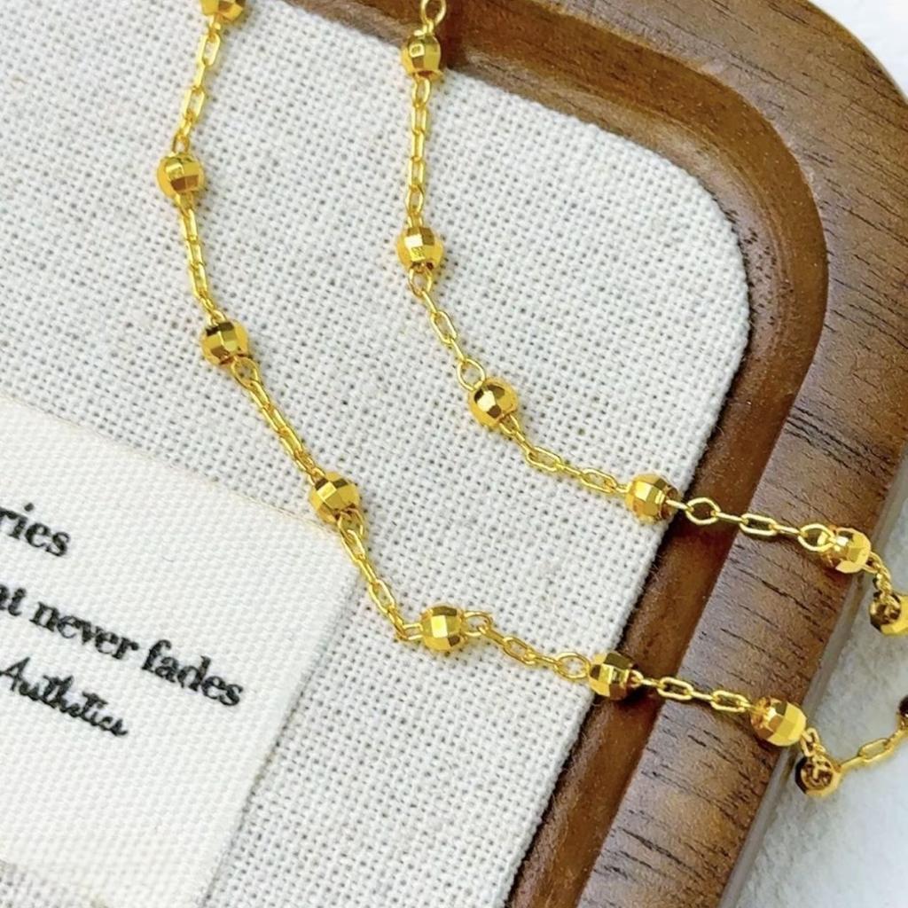 French Light Luxury Necklace Women's Design Sense Round Bead Between Beads Collarbone Neck Chain
