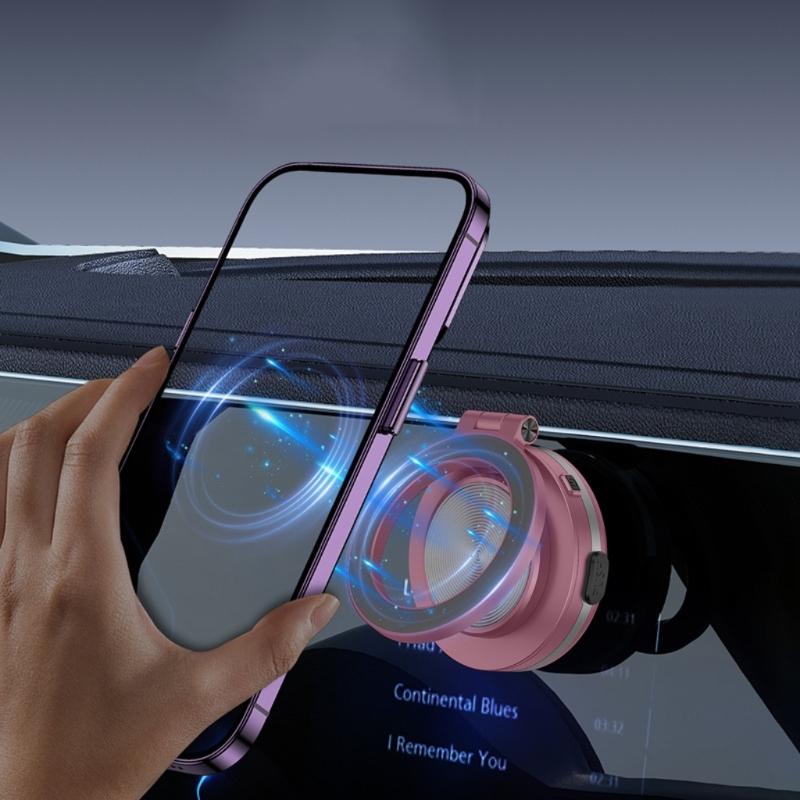 Vehicle Phone Mobile Mount Stand Magnetic Suction with Vacuum Attachment 360 Degree Rotation for Safe Driving Experience