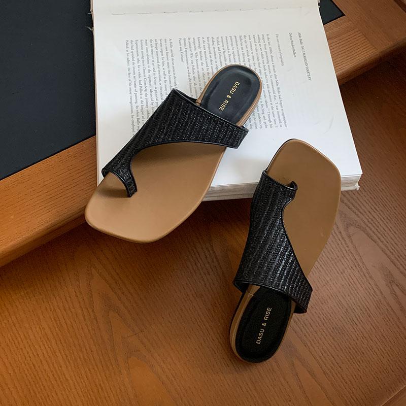 Mode Neu Sommer Strand Pantoletten Damen Ballerinas Hausschuhe Schuhe Damen Flip-Flops Mode Eckige Zehen Damen Ballerinas Hausschuhe Sandalen