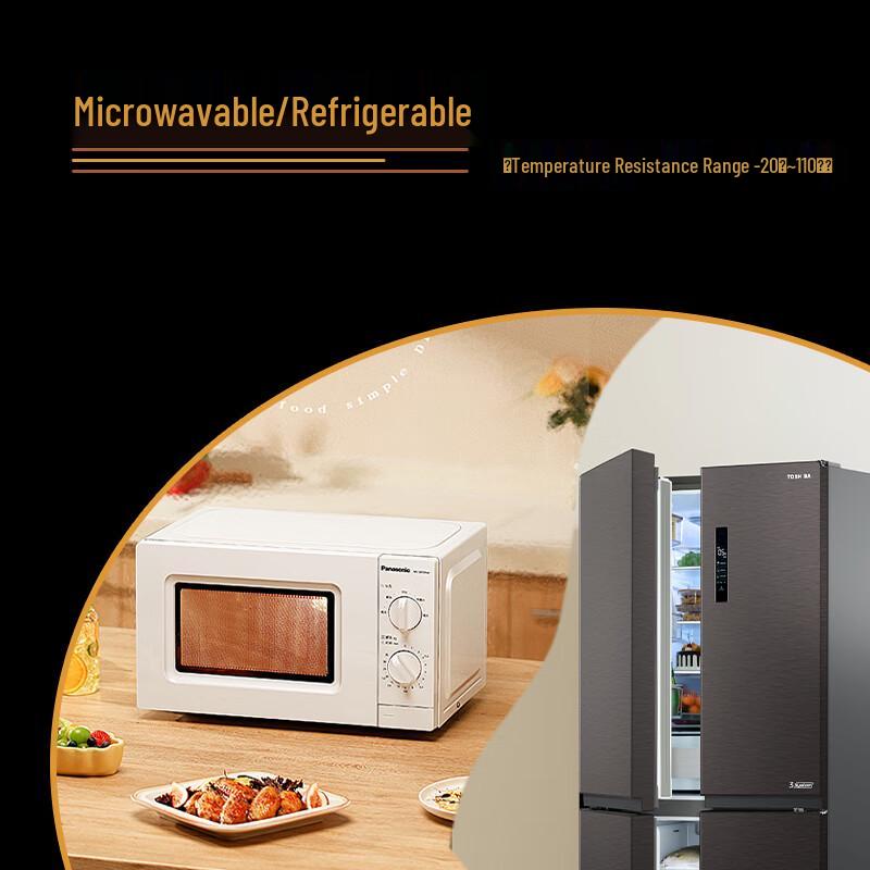 Disposable Microwavable Food Container with Integrated Sauce Cup