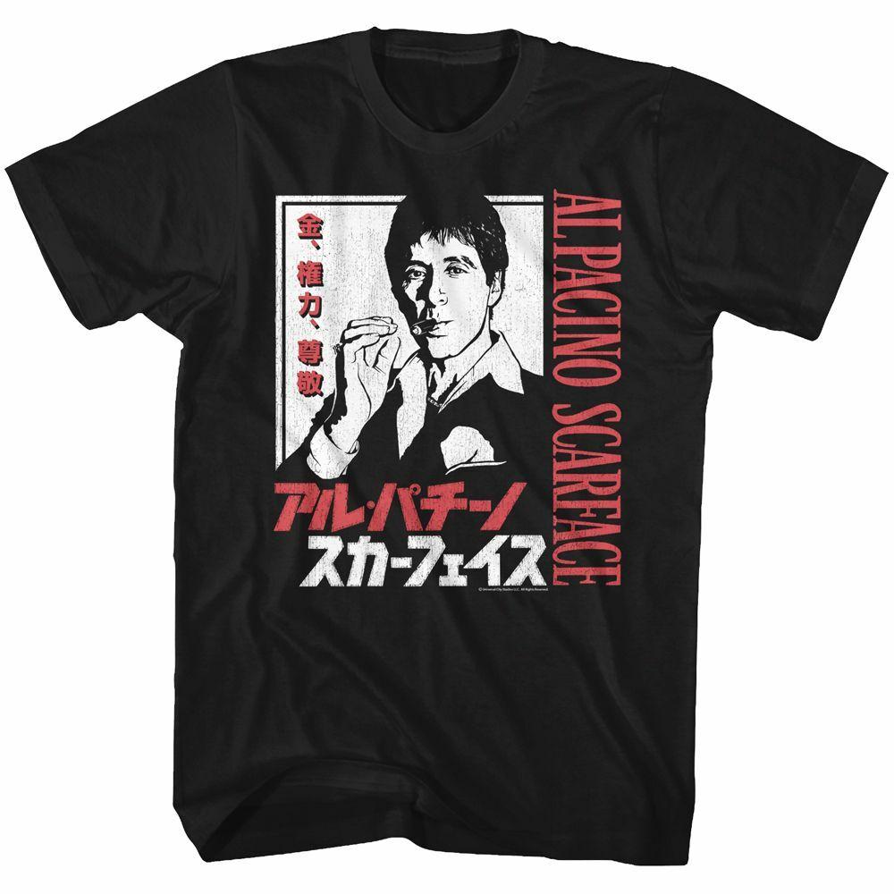 Scarface Japanese Characters Black Adult T-Shirt M